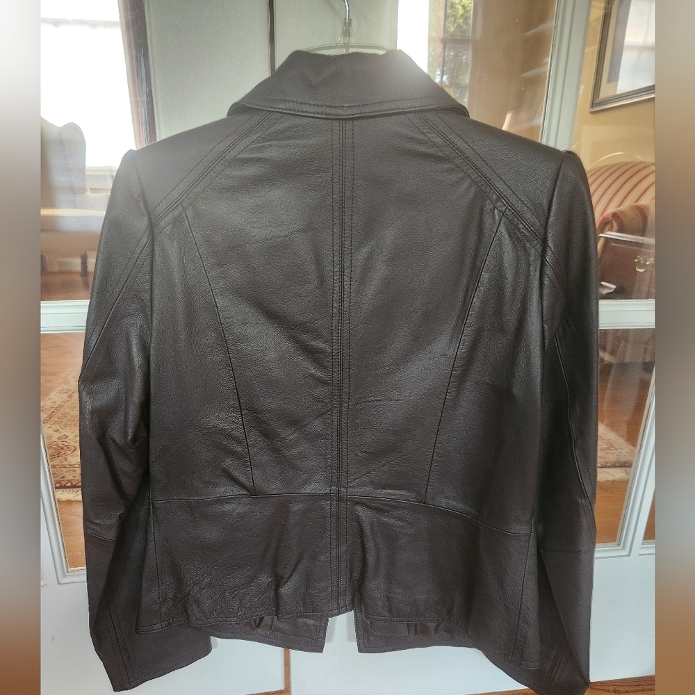 NWT Kim Rogers Women's Black Leather Blazer S - Picture 2 of 4